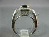 ESTATE 2.15CT DIAMOND & AAA EMERALD 18KT TWO TONE GOLD 3D ENGAGEMENT RING #26696