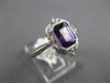 1.4CT DIAMOND & AAA AMETHYST 14K WHITE GOLD 3D EMERALD CUT FILIGREE OCTAGON RING