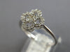 ESTATE SMALL .16CT DIAMOND 14K WHITE GOLD 3D FLOWER CLUSTER FRIENDSHIP LOVE RING