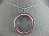 LARGE 2.22CT DIAMOND & AAA RUBY 18K WHITE GOLD CIRCULAR INTERTWINING FUN PENDANT