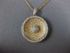 ESTATE LARGE 2.24CT DIAMOND 18KT WHITE AND ROSE GOLD ROUND SOMBRERO FUN PENDANT
