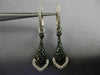 1.36CT WHITE & BLACK DIAMOND 14KT WHITE & BLACK GOLD 3D HEART TEAR DROP EARRINGS