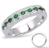 .42CT DIAMOND AAA TSAVORITE 14KT WHITE GOLD ROUND SEMI ETERNITY ANNIVERSARY RING