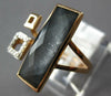 .07CT DIAMOND & AAA GREY QUARTZ 14KT ROSE GOLD 3D SQUARE RECTANGULAR FUN RING