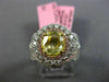 ESTATE 2.27CT MULTI COLOR DIAMOND 18K 2 TONE GOLD 3D OVAL FLOWER ENGAGEMENT RING