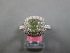 LARGE GIA CERTIFIED 2.72CT WHITE & GREEN DIAMOND 18KT WHITE GOLD ENGAGEMENT RING