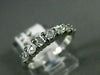 ESTATE .07CT DIAMOND 14K WHITE GOLD 3D CLASSIC 7 STONE ANNIVERSARY RING #21358