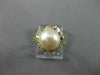 ESTATE WIDE .31CT ROUND BAGUETTE DIAMOND 14K YELLOW GOLD 3D SOUTH SEA PEARL RING