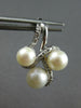 .05CT DIAMOND & AAA SOUTH SEA PEARL 14KT WHITE GOLD LOVE KNOT HANGING EARRINGS