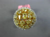 GIA LARGE 2.87CT WHITE & FANCY YELLOW DIAMOND 18KT TWO TONE GOLD 3D CLUSTER RING