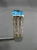 ANTIQUE LARGE 3.76CT DIAMOND AAA BLUE TOPAZ 14K WHITE GOLD ENGAGEMENT RING 27638