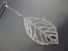 ESTATE EXTRA LARGE 3.05CT DIAMOND 18KT WHITE GOLD 3D LEAF HANGING EARRINGS