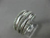 ESTATE .56CT ROUND DIAMOND 14KT WHITE GOLD 3D MULTI ROW CRISS CROSS LOVE RING