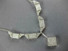 LARGE 1.75CT DIAMOND 14KT WHITE GOLD PRINCESS TWO IN ONE NECKLACE PENDANT #1584