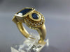 LARGE 2.66CT DIAMOND & AAA SAPPHIRE 14K YELLOW GOLD EMERALD CUT & ROUND FUN RING