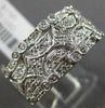 ESTATE WIDE .33CT DIAMOND 14KT WHITE GOLD 3D FILIGREE MILGRAIN ANNIVERSARY RING