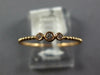 ESTATE SMALL .05CT DIAMOND 14KT ROSE GOLD 3D CLASSIC 3 STONE BEADED FUN RING