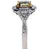 2.63CT WHITE PINK & GREEN DIAMOND 18KT TRI COLOR GOLD 3D SQUARE ENGAGEMENT RING