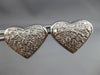 ESTATE 1.70CT DIAMOND 14KT WHITE GOLD 3D PAVE HEART SHAPE LOVE EARRINGS #21492