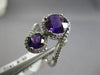 LARGE 3.57CT DIAMOND & AAA AMETHYST 14KT WHITE GOLD 3D DOUBLE CIRCULAR LOVE RING