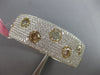EXTRA LARGE 15.56CT WHITE & YELLOW DIAMOND 18KT 2 TONE GOLD CUFF BANGLE BRACELET