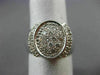 ESTATE WIDE .70CT DIAMOND 18K WHITE GOLD 3D OVAL CLUSTER COCKTAIL RING #17667
