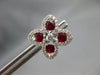 2.38CT DIAMOND & AAA RUBY 14KT WHITE GOLD OVAL & ROUND MULTI LEAF STUD EARRINGS