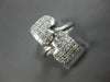 LARGE 1.30CT DIAMOND 18KT WHITE GOLD PRINCESS INVISIBLE DOUBLE HEART LOVE RING