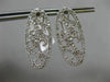 ESTATE LARGE .78CT DIAMOND 14KT WHITE GOLD ELONGATED OVAL WAVE CLIP ON EARRINGS