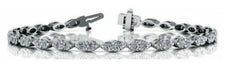 3.24CT DIAMOND 14KT WHITE GOLD 3D ROUND MARQUISE SHAPE ETERNITY TENNIS BRACELET