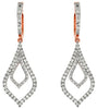 ESTATE .75CT DIAMOND 14KT WHITE & ROSE GOLD 3D DOUBLE TEAR DROP HANGING EARRINGS