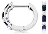 .57CT DIAMOND & AAA SAPPHIRE 14KT WHITE GOLD 3D EMERALD CUT & ROUND FUN EARRINGS