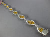LARGE 7.13CT MULTI COLOR DIAMOND 18KT TWO TONE GOLD MULTI LEAF TENNIS BRACELET