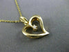 ESTATE .03CT DIAMOND 14KT YELLOW GOLD CLASSIC SOLITAIRE OPEN HEART PENDANT 21719