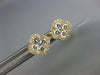 ESTATE .46CT DIAMOND 18KT YELLOW GOLD 4 LEAF CLOVER SQUARE FLOWER STUD EARRINGS