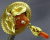 ANTIQUE LARGE AAA CORAL 14KT YELLOW GOLD 3D HANDCRAFTED FLOWER BROOCH PIN #26474