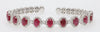 8.38CT DIAMOND & AAA RUBY 18KT WHITE GOLD OVAL & ROUND FLEXIBLE BANGLE BRACELET