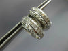 ESTATE WIDE 1.30CT DIAMOND 14K WHITE GOLD CLASSIC MULTI ROW HUGGIE EARRINGS #679
