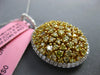LARGE 2.71CT WHITE & FANCY YELLOW DIAMOND 18KT 2 TONE GOLD CLUSTER OVAL PENDANT