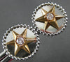 LARGE .22CT PINK DIAMOND 18K WHITE & ROSE GOLD SOLITAIRE CIRCULAR STUD EARRINGS