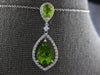 LARGE 2.73CT DIAMOND & AAA PERIDOT 14K WHITE GOLD PEAR SHAPE & ROUND FUN PENDANT