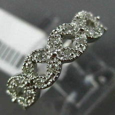 ESTATE .30CT DIAMOND 14K WHITE GOLD 3D FLOWER MILGRAIN FILIGREE ANNIVERSARY RING
