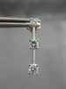 ESTATE .88CT DIAMOND 14KT WHITE GOLD PAST PRESENT FUTURE HANGING EARRINGS #14438