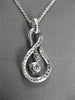 ESTATE .25CT DIAMOND 18KT WHITE GOLD SOLITAIRE INFINITY FLOATING PENDANT & CHAIN