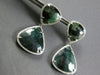 EXTRA LARGE 30.45CT DIAMOND & AAA GREEN AGATE 14K WHITE GOLD 3D HANGING EARRINGS