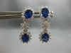 2.31CT DIAMOND & AAA SAPPHIRE 18K WHITE GOLD OVAL & ROUND DOUBLE FLOWER EARRINGS