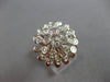EXTRA LARGE .94CT DIAMOND 14KT WHITE & ROSE GOLD CLUSTER BEZEL FLOWER FUN RING