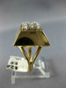 ANTIQUE LARGE .50CT DIAMOND 14K WHITE & YELLOW GOLD 3D CLASSIC PYRAMID RING #129