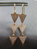 .98CT DIAMOND 14KT ROSE GOLD TRIANGULAR PAST PRESENT FUTURE FUN HANGING EARRINGS