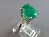 LARGE 4.08CT DIAMOND & COLUMBIAN EMERALD 14KT WHITE GOLD ENGAGEMENT RING #28084